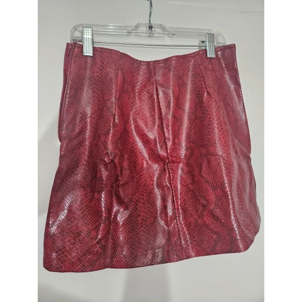 XOXO Red Faux Snake Skin Print Mini Skirt Size S